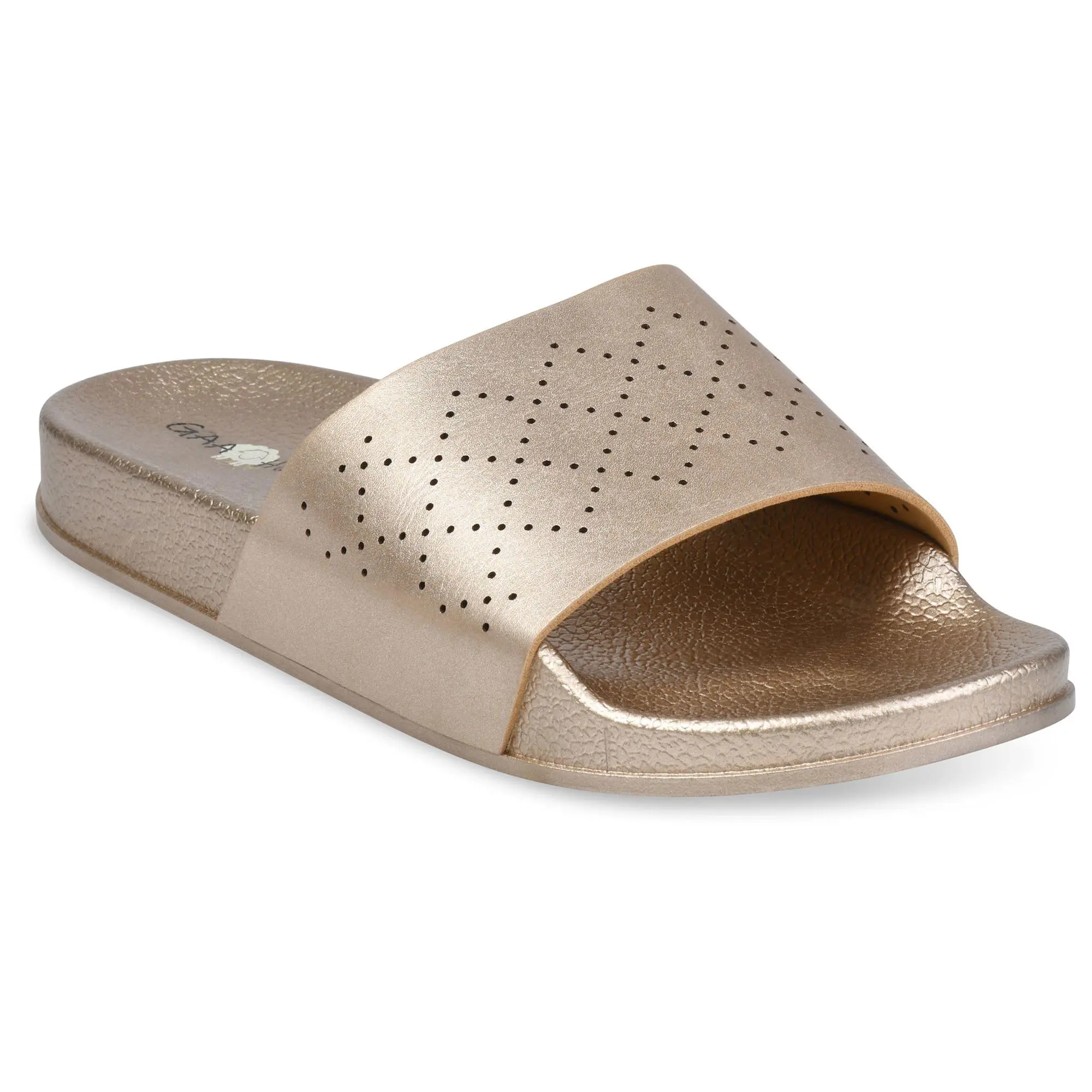 GaaHuu Womens Embossed Diamond Pattern Pool Slide GaaHuu Womens Embossed Diamond Pattern Pool Slide