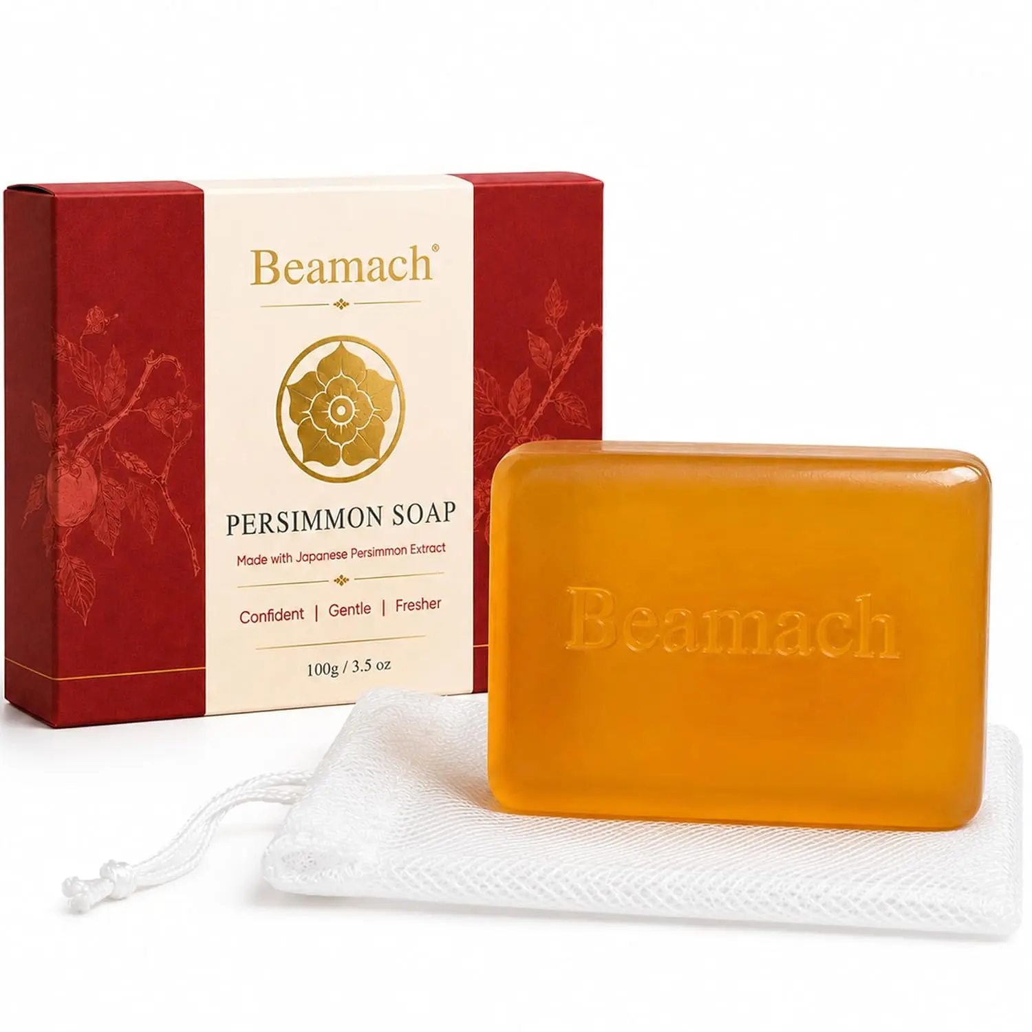 PERSIMMON SOAP BAR - Japanese Persimmon & Green Tea Extract - Natural Deodorant Soap for Men & Women, Gentle on All Skin Types Body Hygiene Products Body Care Cleansing Cleanser, Body Wash, Soothing