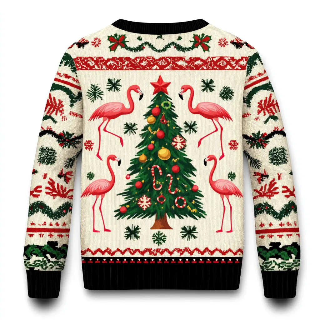 Flamingo Ugly Christmas Sweater for Festive Family Fun | Funny Ugly Sweater for Men, Women & Kids | Perfect for Holiday Parties & Group Gatherings