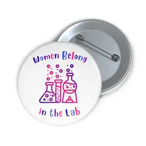 Pin Buttons, Women Scientist, Laboratory, Unique Gift Idea, Custom Pins for Her, Science Enthusiast, Lab Technician Badge