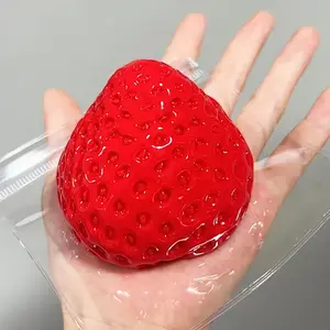 Strawberry Squeeze Toy, Soft Stress Relief Toy, Realistic Fruit Squeeze Toy, Kids and Adults Universal Slow Rebound Fidget Toy