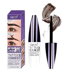 Easy Peel-Off Eyebrow Gel - Tinted Brow Gel, Waterproof & Sweatproof, Long-Lasting Black or Brown TattooTint, Film Forming, Medium Coverage for All Skin Types, Best Women's Cosmetic Gift #Summervibes