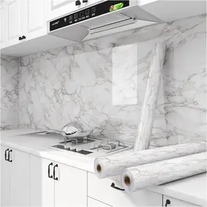 Marble Pattern Self-adhesive Wallpaper, Waterproof & Oil-proof Countertop Contact Paper, Peel & Paste Kitchen Counter Wallpaper, Marble Backsplash Wallpaper, Suitable for Bathroom Desk Walls