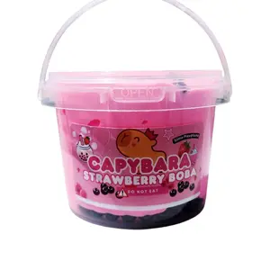 Capybara Strawberry Boba Slime - 10 oz Bucket - Sensory
