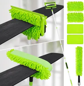 Ceiling Fan Cleaner Duster with 75'' Extension Pole, Flexible Fan Blade Cleaning Tool for High Ceiling Fans, Reusable Skinny Duster for Tight Spaces