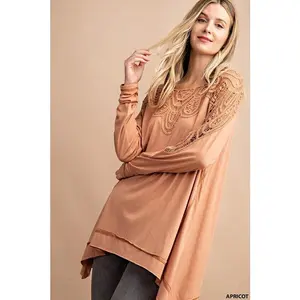 Kori Lace Patch Oversize Tunic - Apricot