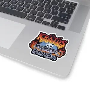 Kratos Flaming Logo Panda Kiss-Cut Sticker | Mandu Panda
