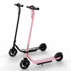 A Kids Electric Scooter with 250W Motor 3 Speed Modes Up to 9 MPH 6.5" Solid Tires Lightweight Safe Stable Ride for Boys Girls Outdoor Fun