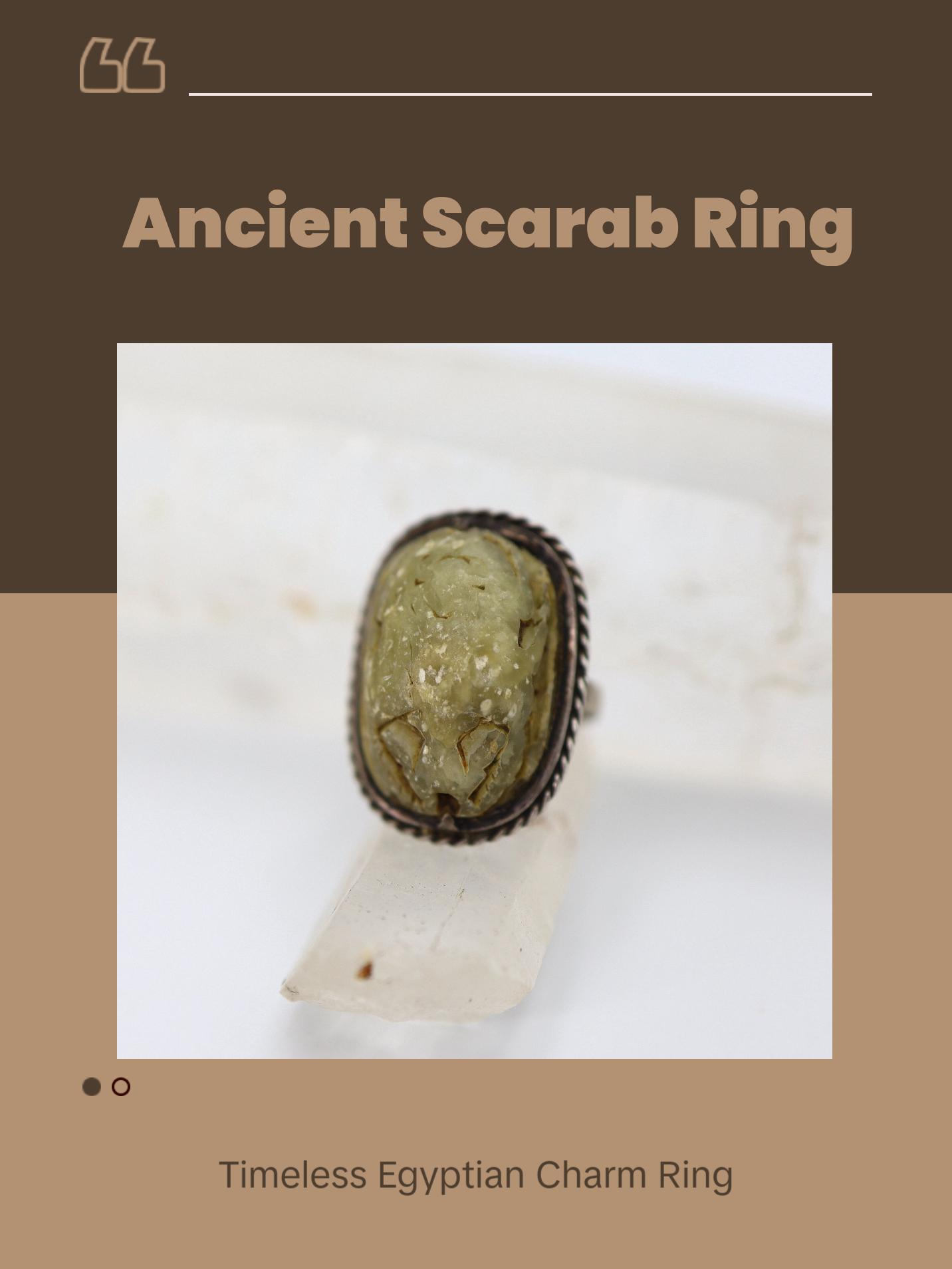 Egyptian Steatite Scarab Ring in Silver Circa 664 to 332 BCE - DK729