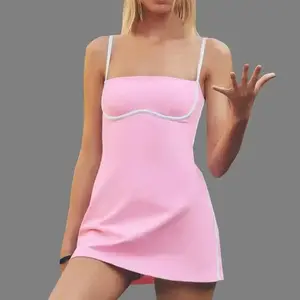 Tennis Outfits Women Workout Clothing Yoga Set Golf Badminton Skirts Mini Dresses With Chest Pad2025