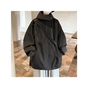 Bmuvlss Men's & Women's High Quality Windbreaker Jacket with Full-Zip Hooded Design, Lightweight Breathable Shell, Full-Zip Front Closure & Zippered Pockets - Brown/Black Outdoor Raincoat for Hiking, Camping, Spring & Fall (Machine Washable) - Unisex Wint