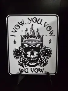 I Vow You Vow We Vow Sign Dark Romance Bookish Bookshelf Decorative Skull Design