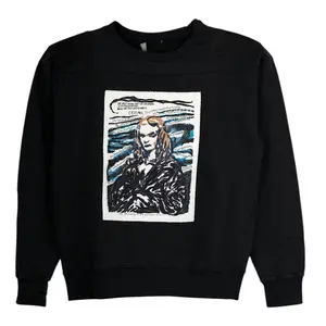 Dior x Raymond Pettibon Mona Lisa Patch Crewneck Sweatshirt Black Multi