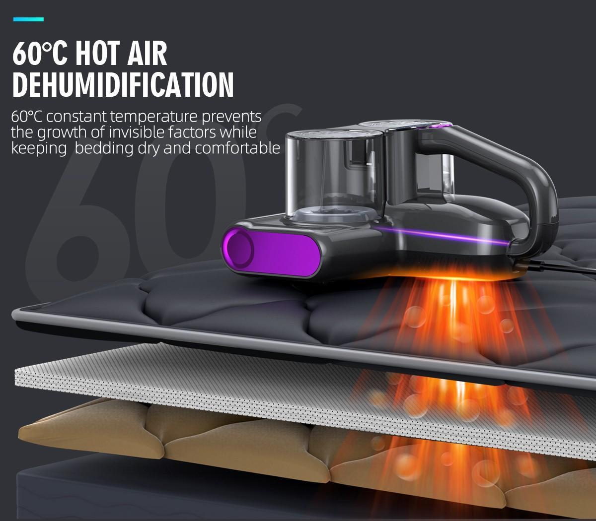 MREGB 6-in-1 Lightweight Handheld Mattress Mite Remover Vacuum Cleaner, 380W Motor, 16KPa Strong Suction, UV-C Light, LED Display, for Pet Hair & Carpets - Home Cleaning Vacuums, Bed Vacuum, Sofa Cleaner, Portable Vacuum, Deep Cleaning, Dust Catcher