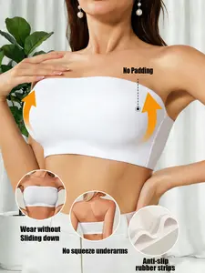 Women's Sexy Strapless Seamless Bra, No Padding, Wire-Free, Breathable Quick-Dry Fabric, Perfect for Dresses and Daily Wear, Underwear