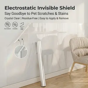 Electrostatic Transparent Wall Protector, Residue-free Anti-scratch Shield, Invisible Protective Film for Walls and Furniture