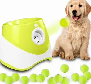 Automatic Dog Ball Launcher, Dog Ball Thrower Machine with 10-30Ft 3 Launching Distance, Interactive Toys for Small Dogs Indoor & Outdoor with 15 Mini Tennis Balls-2 Inch Light Green