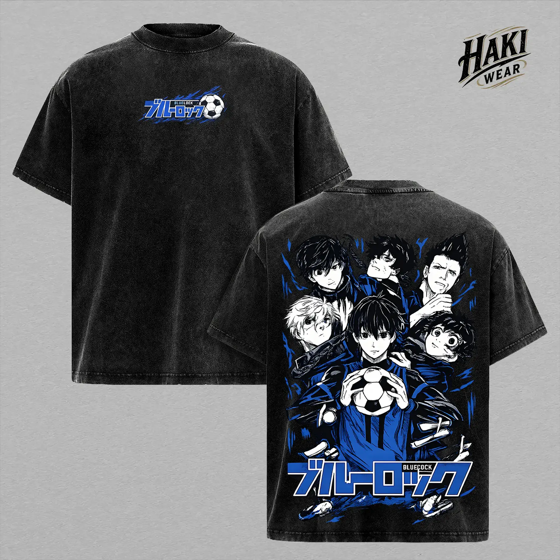Blue Lock Anime Graphic Tee Vintage Washed Oversized Shirt Unisex Streetwear Featuring Isagi Bachira Rin Nagi Perfect Soccer Fan Gift Essential Y2K Anime Merch Manga Clothing Casual Everyday Wear For Men Women Tops Japanese Animation Apparel Cool T-Shirt