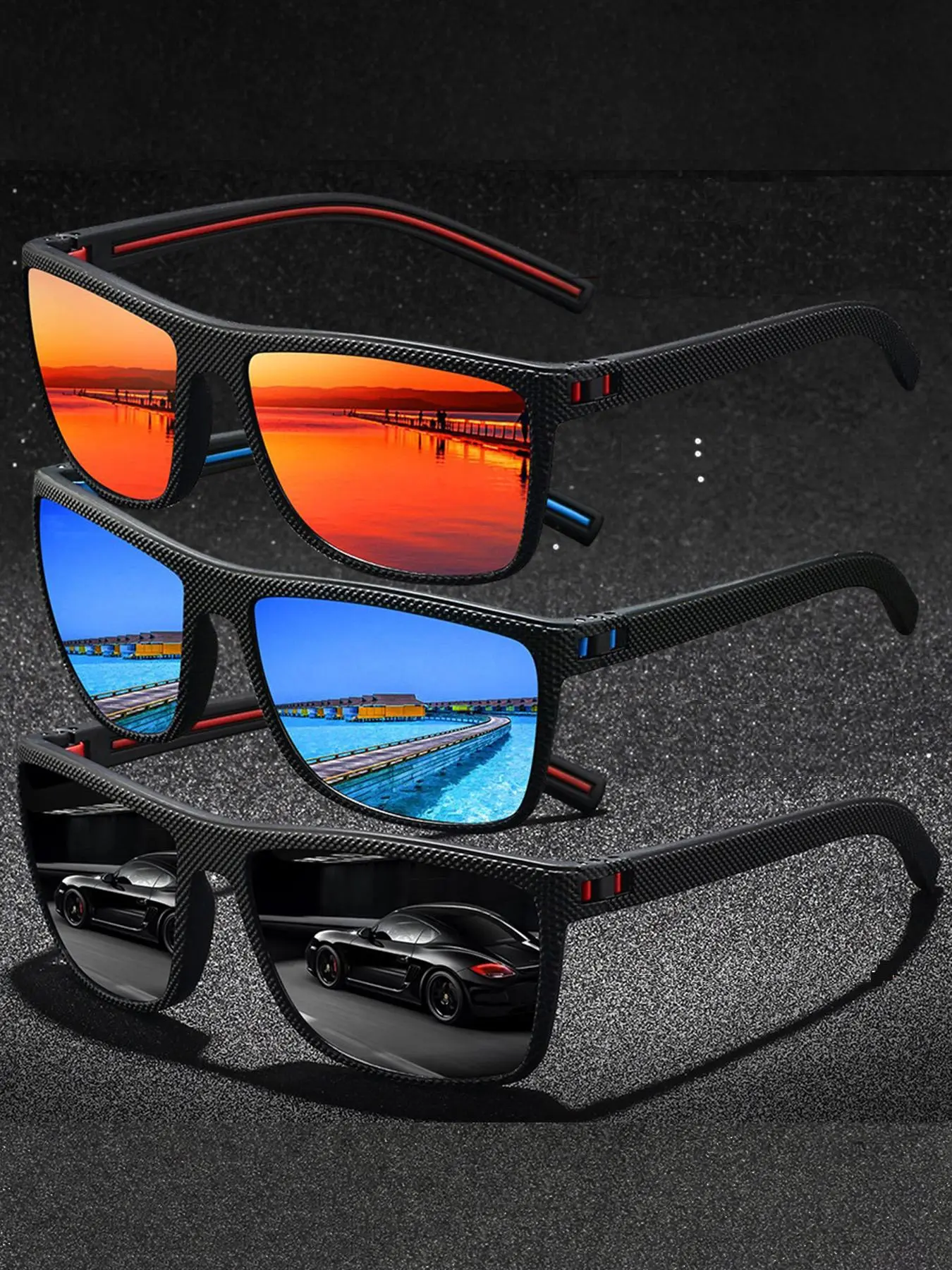 3 retro plaid splicing sunglasses, Trendy vintage sunglasses, neutral design, classic splicing frame with soft rubber nose pad and temple, long not easy to slip off, improves comfort, versatile for multiple scenarios