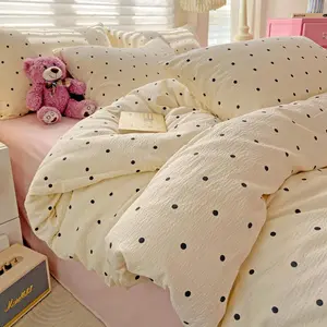 Dot Pattern Bedding Set, 1 Count Bedspread & 1/2 Counts Pillowcase Without Filler, Soft Comfortable Bedding Set for Home Bedroom, Bedsheet Sets