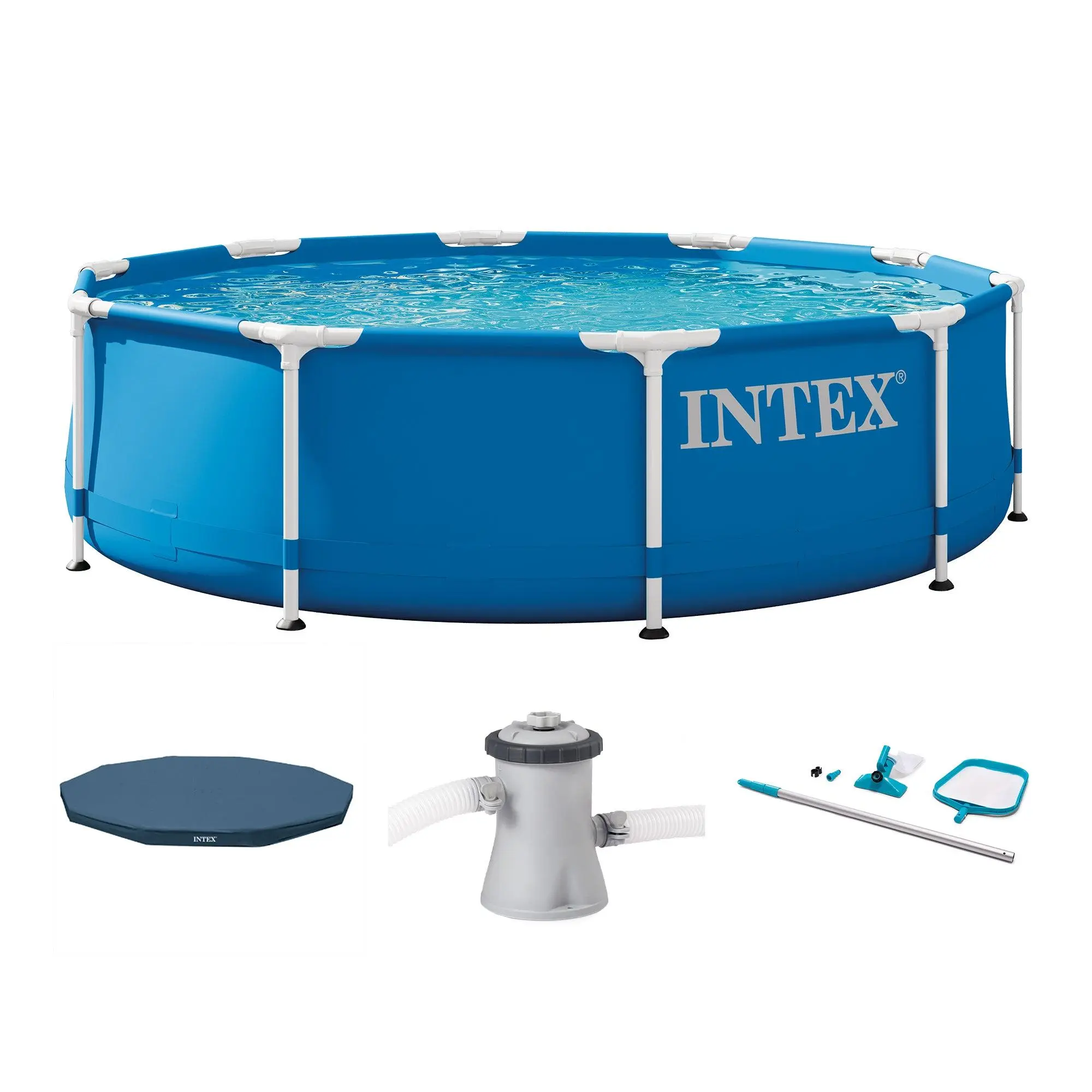 Intex Pool Kit w/ Intex 10 x 2.5-Ft Pool Set w/ Filter Pump w/  10-Ft Pool Cover