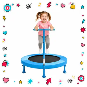 SkyBound 36in Indoor Toddler Trampoline - Recreational Trampoline with High-Quality Springs, Adjustable Basketball Hoop, Quiet Jumping for Motor Skills, Safe for Ages 3-8, Kids Outdoor Play, Toddler Gift