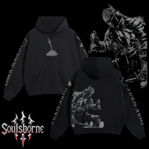 [Soulsborne Style] Vintage Soul of Cinder Gwyn - Dark souls Unisex Hoodie, Soulsborne Gaming Apparel, Game Shirt, Video Game Clothes, Boy Merch, Gift For Him, Gift For Her, Soulslike Streetwear