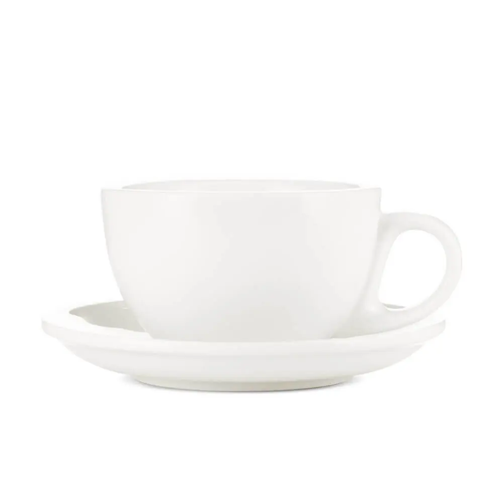 Espresso Parts Porcelain Latte Cup & Saucer - White (8oz/252ml)