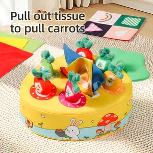 Tear-Resistant Paper Towel Box Pull Toy, 2-In-1 Early Education for Babies, Sensory Activity Board, Unisex Gift for Boys and Girls, New Year Present