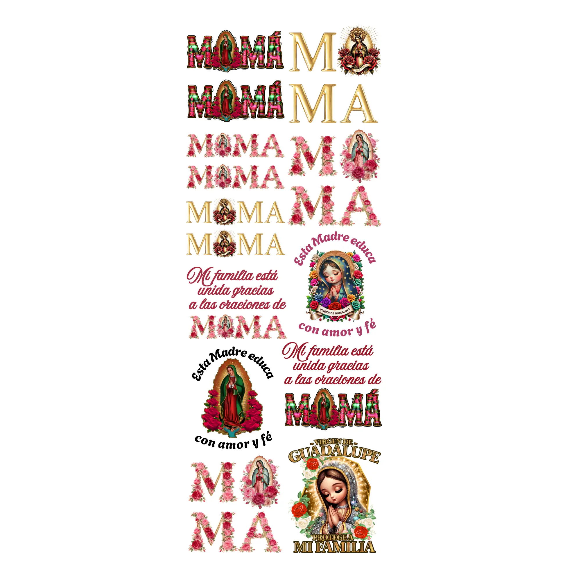 G2 MAMA Guadalupe Gangsheet with 14 transfers Craft Art