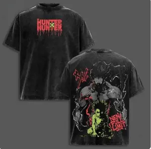 Gon Freecss T-Shirt Hunter x Hunter Graphic Anime Tee Oversized Acid Washed Soft Cotton Shirt Anime Streetwear Casual Menswear Unisex Summer Clothing Gift for Anime Fans，Hunter x Hunter anime merchandise funny graphic tee men’s trendy t-shirts deals