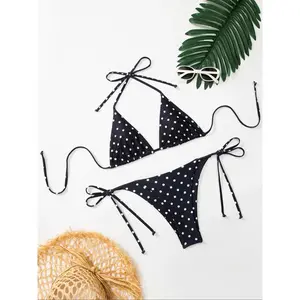 Women's Polka Dot Print Bikini Set, Casual Fashion Chic Swimsuit Set, Ladies Swimwear for Beach Holiday Vacation, Swimsuit Style Bikini, Bikini Outfits