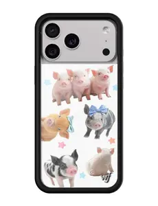 Wildflower Cases - Little Piggies, Limited Edition iPhone Case |  Protective Durable Smartphone Protection Cute Trendy Bows Stars
