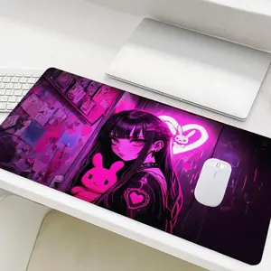 Anime Girl Pattern Mouse Pad, Rectangle Gaming Mouse Pad, Made for Gaming, Non-Slip Mousepad, Office Desk Keyboard Mouse Mat for Home Office Game Room Desk, Gaming Items