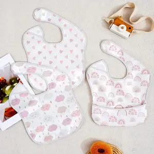 3-Pack Baby Bibs Set, Polyester Material, Easy Clean Design, Perfect for Feeding Time, Unisex Infant Accessories, Newborn