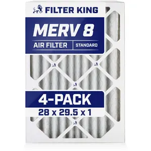 Filter King 28x29.5x1 Air Filter | 4-PACK | MERV 8 HVAC Pleated A/C Furnace Filters | MADE IN USA | Actual Size: 28 x 29.5 x .75"