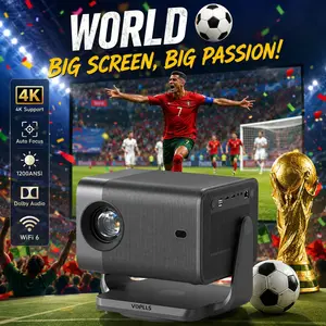 VOPLLS Netflix Officially Certified Projector with 4K Support, 1200 Lumens, Dolby Audio, Auto Focus & WiFi