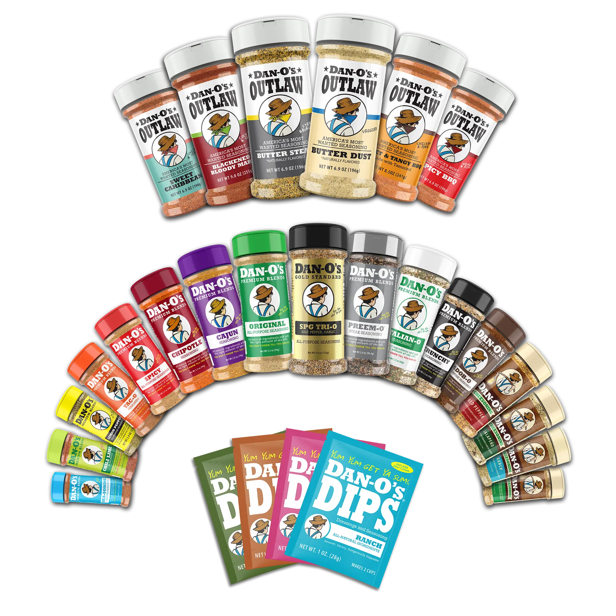 Ultimate Seasoning Bundle – 27 Flavors! All the Dan-O's Premium Blends, Dan-O's Dips, and Dan-O's Outlaws in one Combo! Seasoning Sampler Ultimate Seasoning Bundle – 27 Flavors! All the Dan-O's Premium Blends, Dan-O's Dips, and Dan-O's Outlaws in one Combo! Seasoning Sampler
