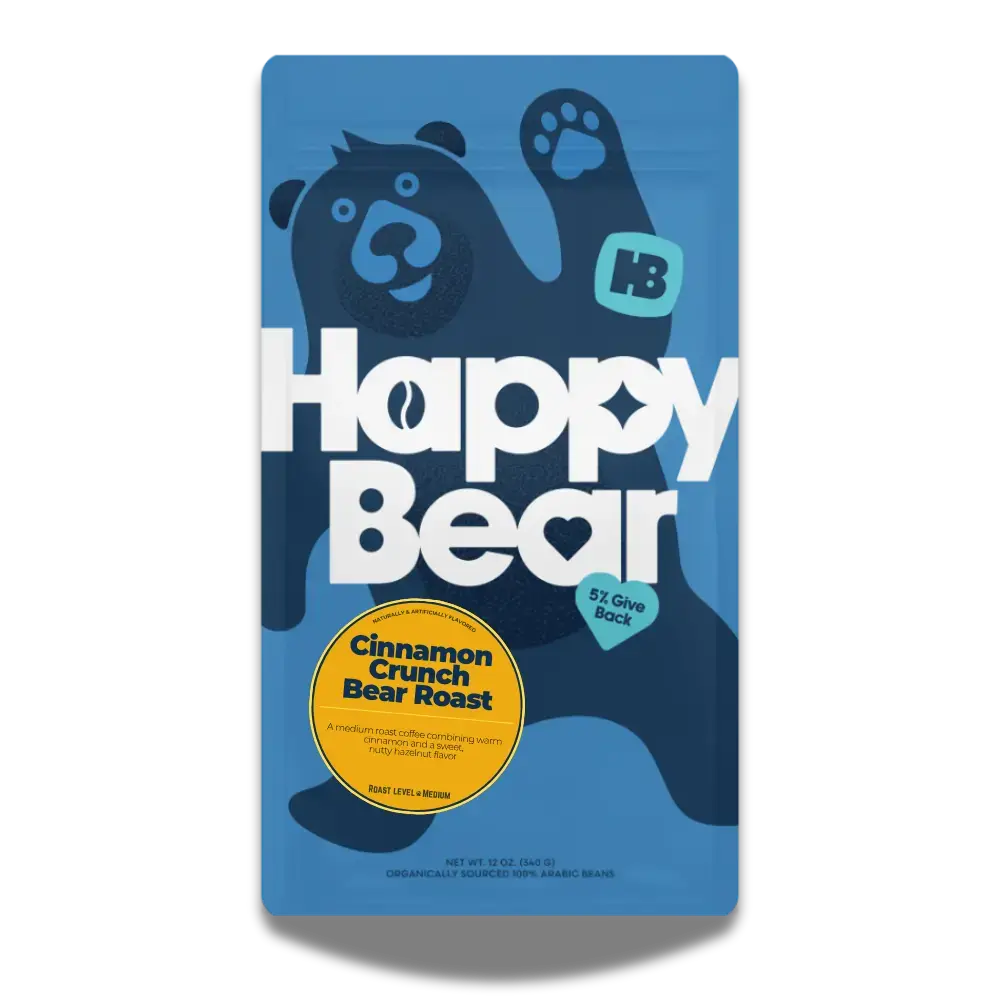 Artisanal Cinnamon Crunch Flavor Bear Roast Coffee Beans, Daily Enjoyment Beverage