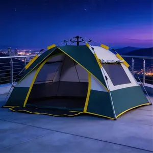 Outdoor Fully Automatic Pop Up Folding Tent, Rainproof Sun Shade Camping Tent, Breathable Insect-Proof for Self-Driving Tour