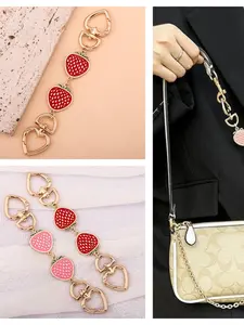 Delicious Strawberry Extender Chain Bag, Women's Handbag Underarm Crossbody Bag, Cute Elegant Keychain, Charms For Bags, Purse Charm, Student Accessories, Valentine's Day Gift