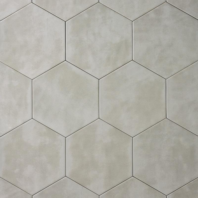 San Fran Gray 7x8 Hexagon Ceramic Tile Glossy