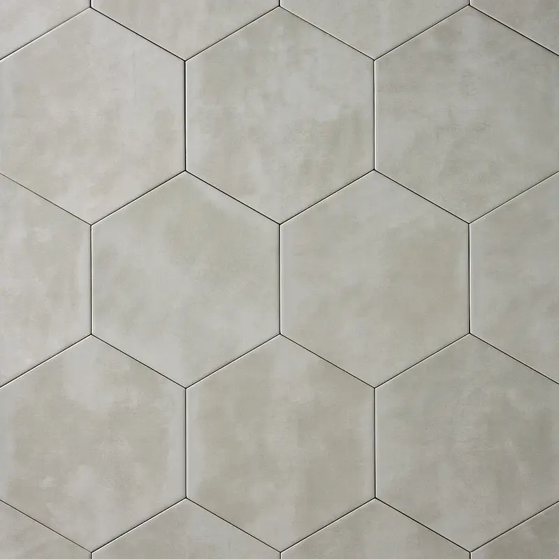 San Fran Gray 7x8 Hexagon Ceramic Tile Glossy
