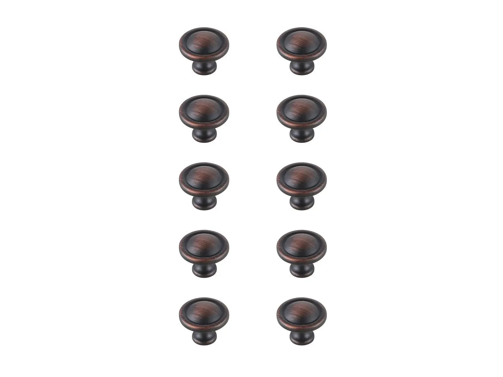 212 MAIN Garlande Oil-Rubbed Bronze Mushroom Knob (KB2007-ORB-10PK), 1.2 in., Set of 10, Indoor Use, Rust Resistant, Includes 2 Screw Sets, Two Screw Sets