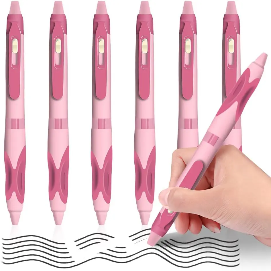 6 count Retractable Erasable Gel Pens, 0.5mm Black Ink Gel Pen, Fine Point Erasable Pen Make Mistakes Disappear,  Comfort Grip Note Taking and Crossword Puzzles