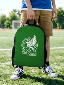 1PC Bookbag Mexico Sturdy Shoulder Backpack Football High School Students Gift Classic Handbag PicnicBack to School Season Match Day Essentials