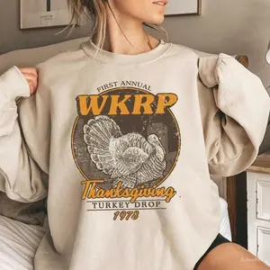 Thanksgiving WKRP Turkey Drop T-shirt, First Annual WKRP Cincinnati Sweatshirt, Graphic Tee, Gift for Him