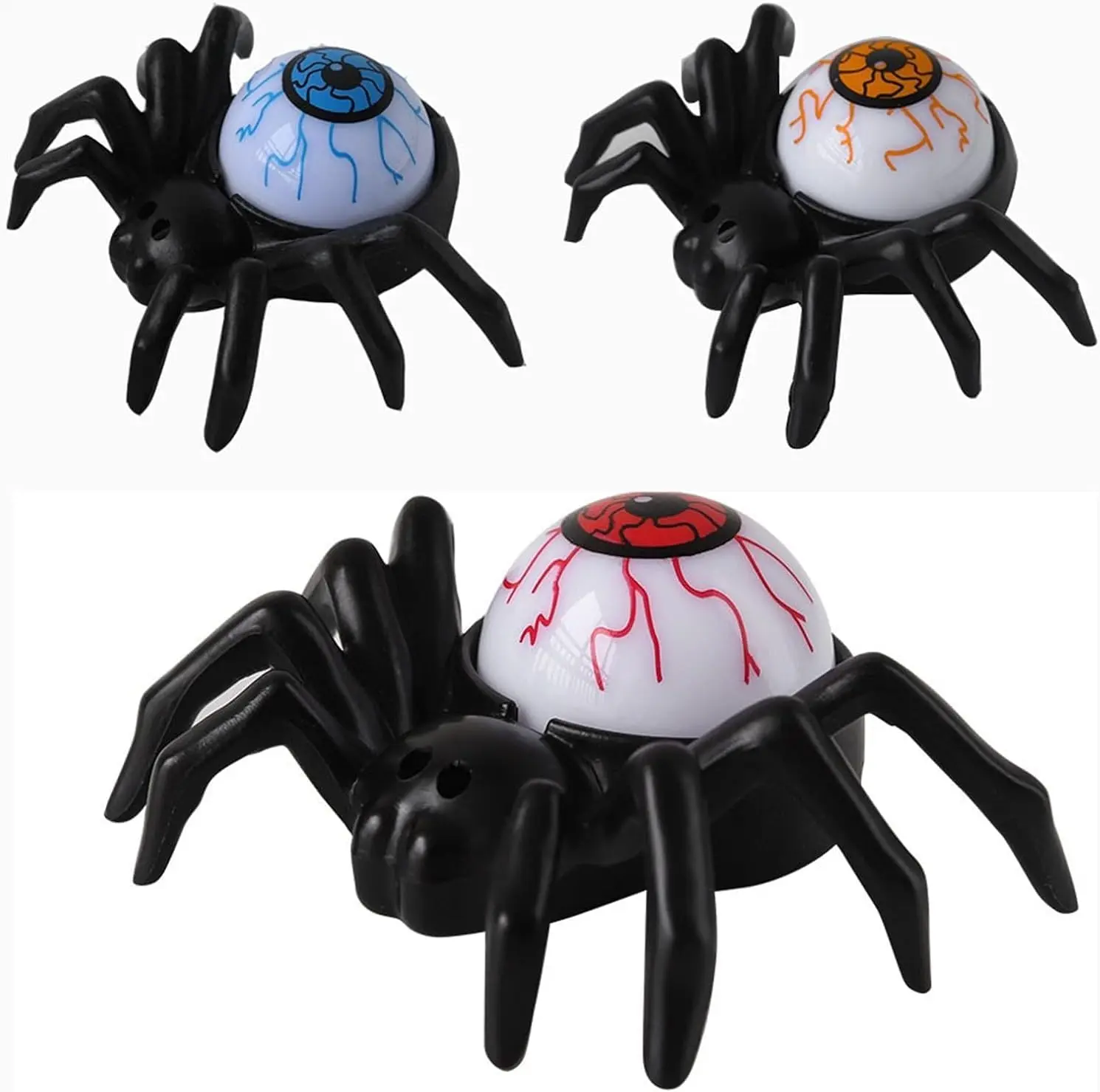 Halloween Eyeball Lights, 3 Pack Glowing Red Eye LED Decorations, Battery Operated Spider Lights for Outdoor Yard, Patio, Haunted House and Halloween Party Decor**