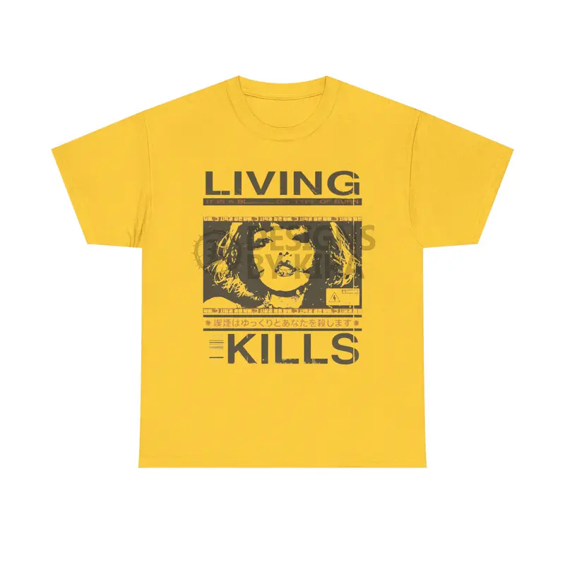 Living Kills T-Shirt | Retro Japanese Style Graphic Unisex Cotton Tee