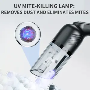 【TikTokShopBlackFriday】Handheld Cordless Car Vacuum Cleaner, 10000PAPowerful, Ultraviolet Sterilization and Mite Removal, Suitable for Car, Home, Office, Pet Portable Highportable cordless